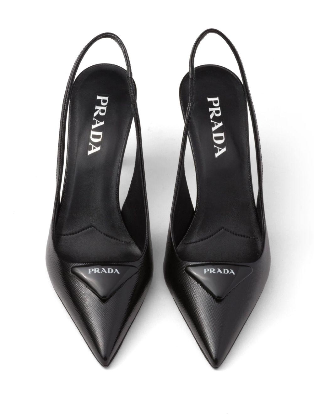 75mm triangle-logo leather pumps<BR/><BR/><BR/> 1I901M 3A9SF0002 PRADA