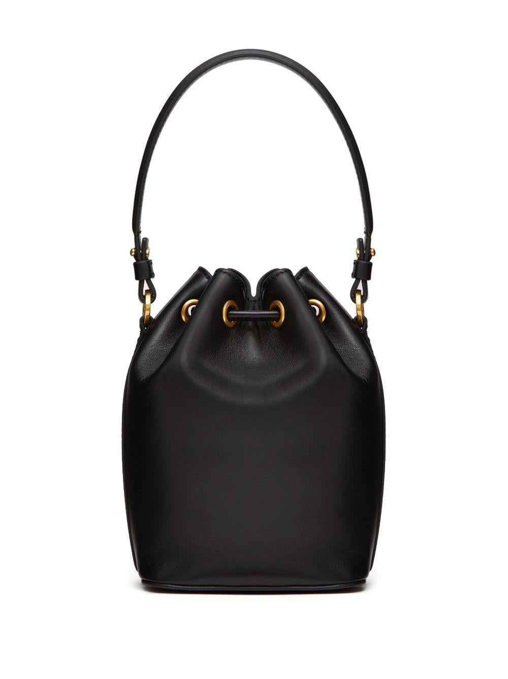 Mini VLogo Signature leather bucket bag<BR/><BR/><BR/> 6W2P0Z44VNL 0NO VALENTINO GARAVANI