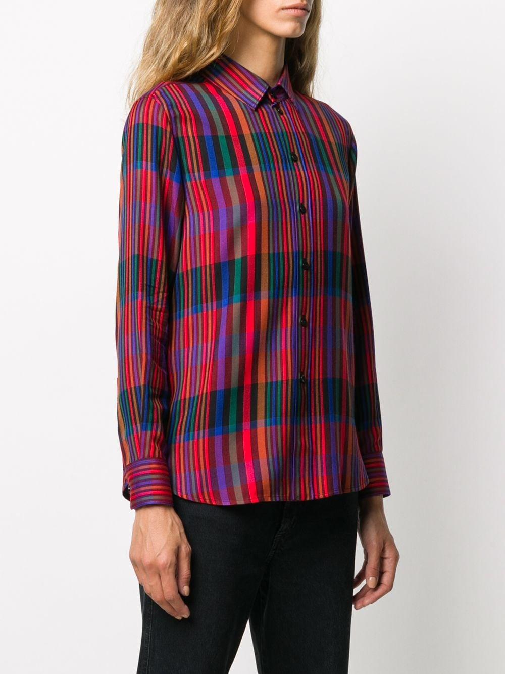 Red/multicolour tartan check buttoned shirt 395733 Y7B318487 SAINT LAURENT