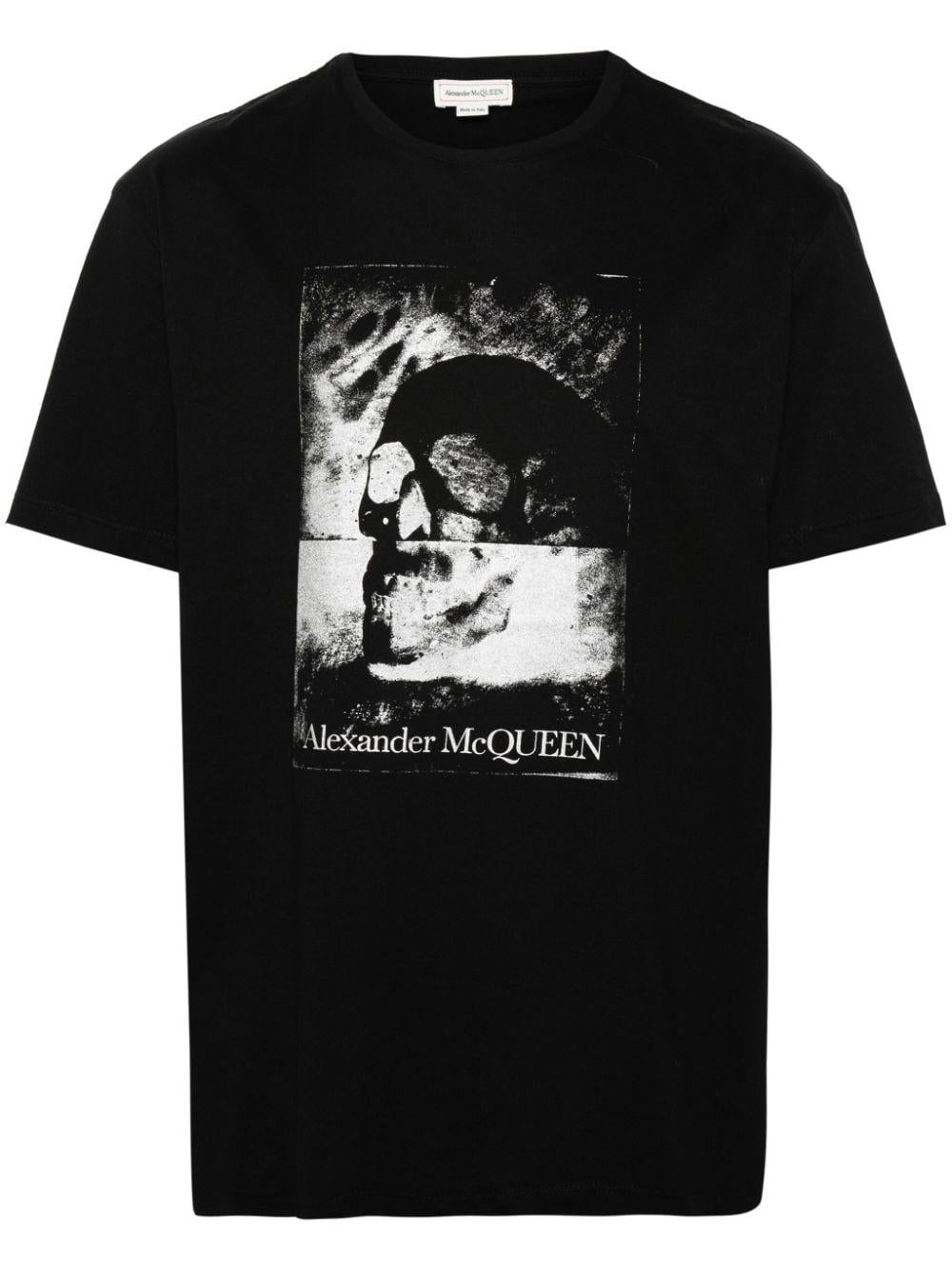Skull-print cotton T-shirt<BR/><BR/><BR/> 794678 QTABV0527 ALEXANDER MCQUEEN