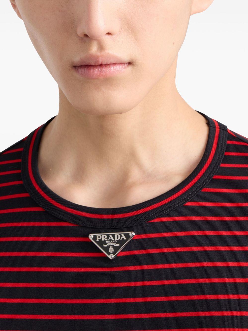 Stripes T-shirt<BR/><BR/><BR/> UJN824 111LF0N98 PRADA