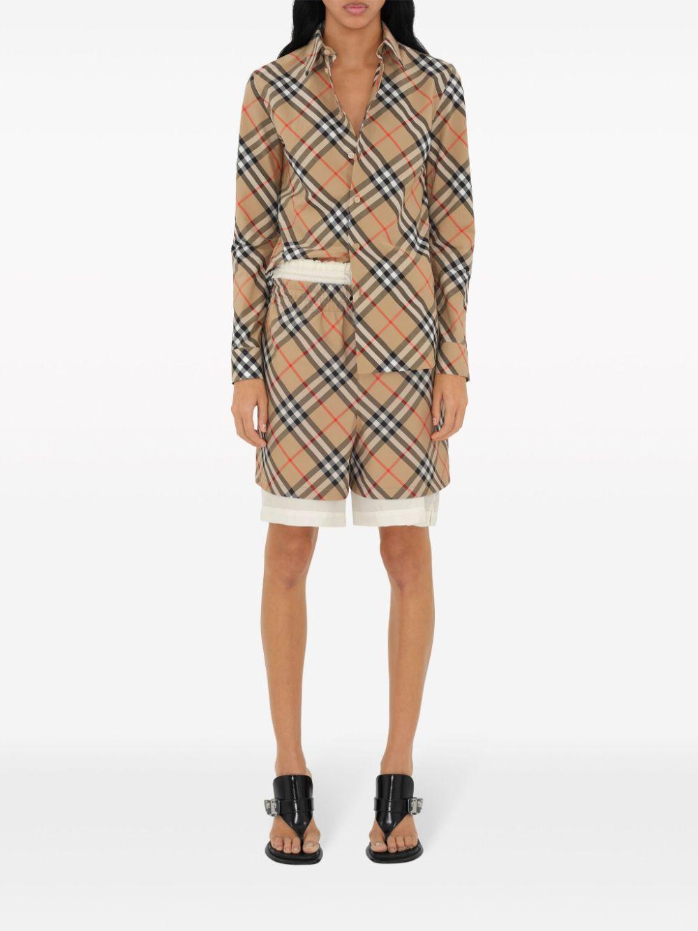 Check-pattern cotton shirt<BR/><BR/><BR/> 8087629 B9368 BURBERRY
