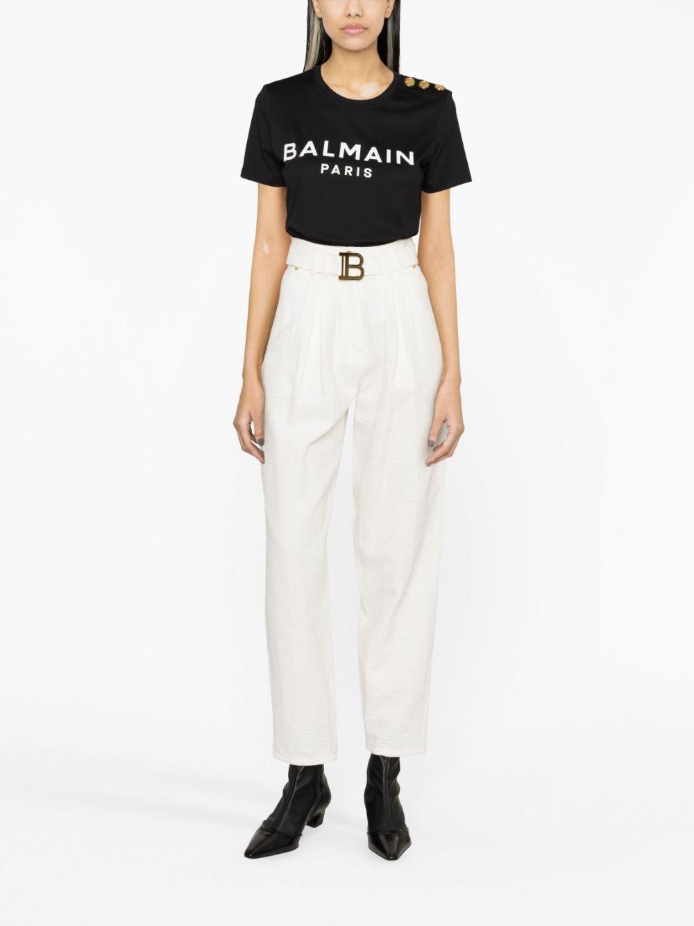 Logo print at the chestround neck BF1EF005BB02 EAB BALMAIN