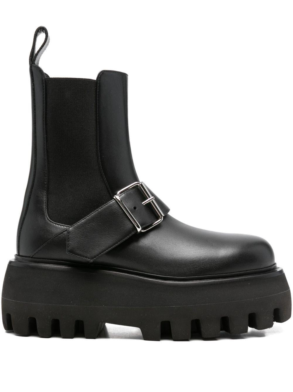 Sofa Buckle Boot in Black 847956 WHAEX1000 ALEXANDER MCQUEEN