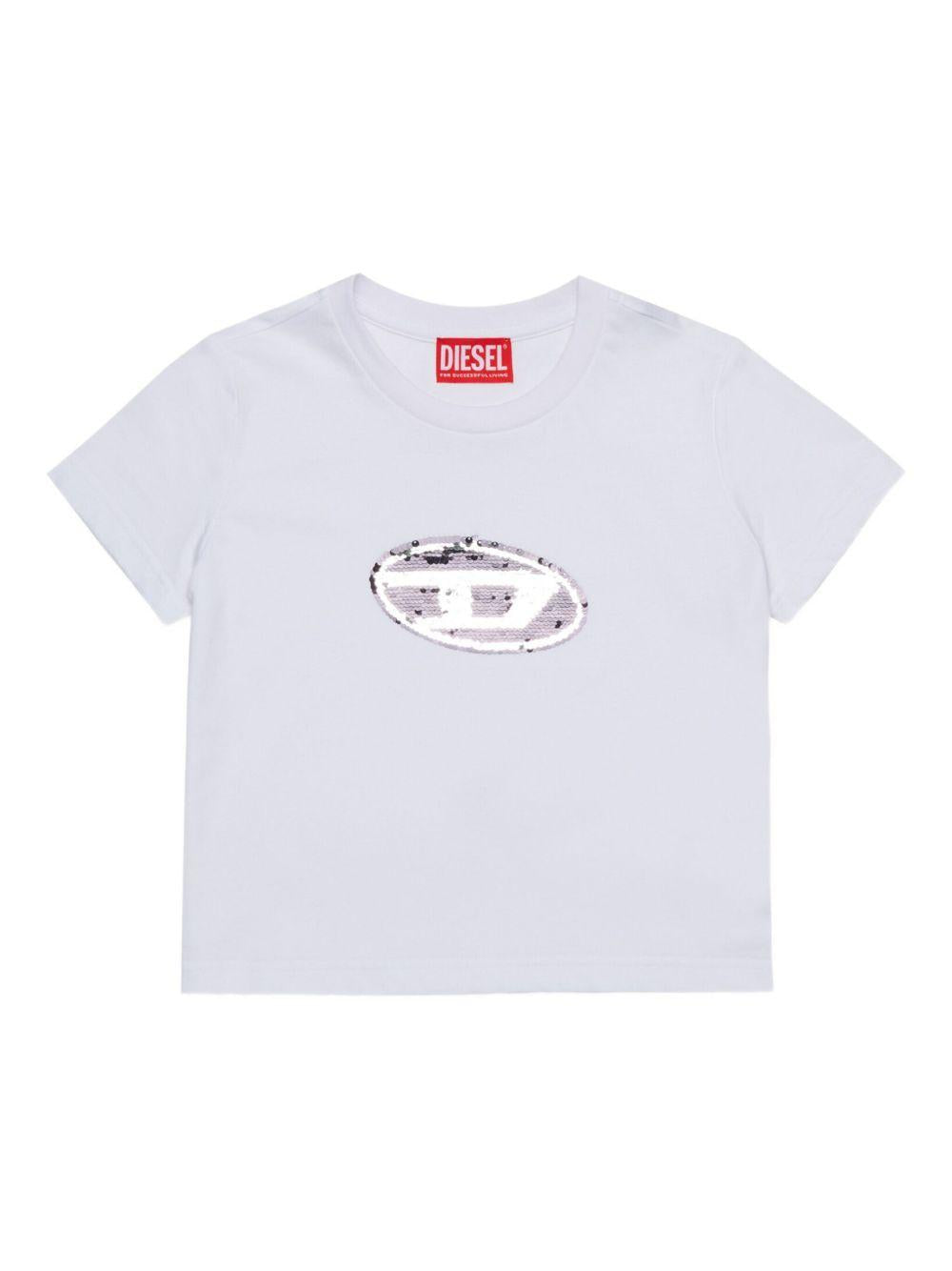 T-shirt with metal logo J02371 KYAUNK100 DIESEL KID