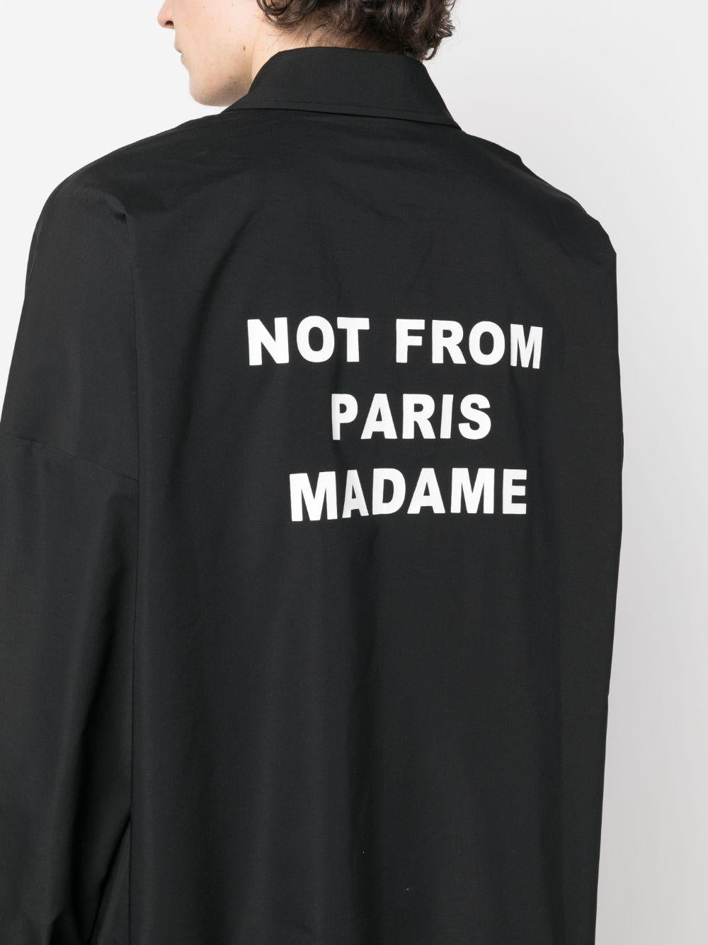 slogan buttoned jacket PERM-JT183 PA014BL DRÔLE DE MONSIEUR