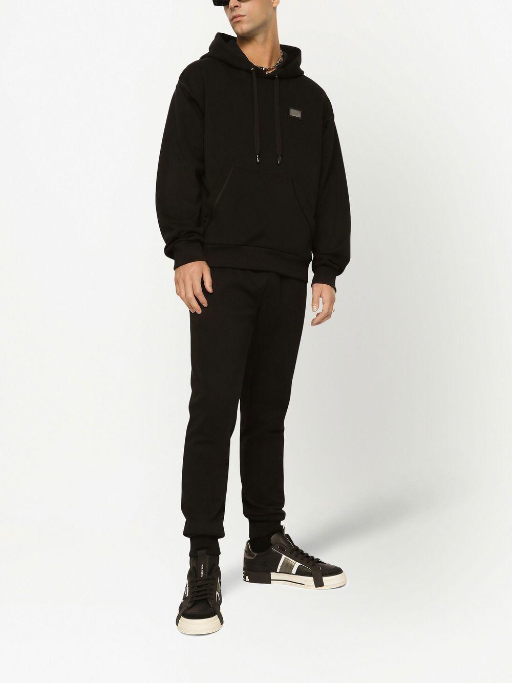 Logo-tag drawstring hoodie<BR/><BR/><BR/> G9ZU0T G7F2GN0000 DOLCE & GABBANA