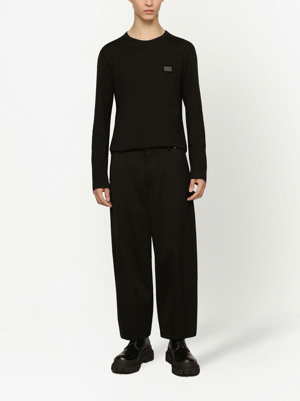 Long-sleeved T-shirt with logo tag G8PV0T G7F2IN0000 DOLCE & GABBANA