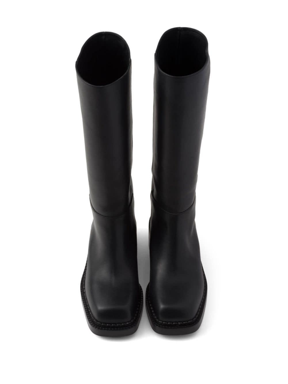 Knee-high 55mm leather boots<BR/><BR/> 1W746N 070F0002 PRADA