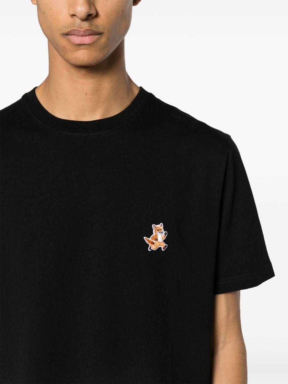Fox-patch cotton T-shirt<BR/><BR/><BR/> MM00125KJ0008 P199 MAISON KITSUNÉ
