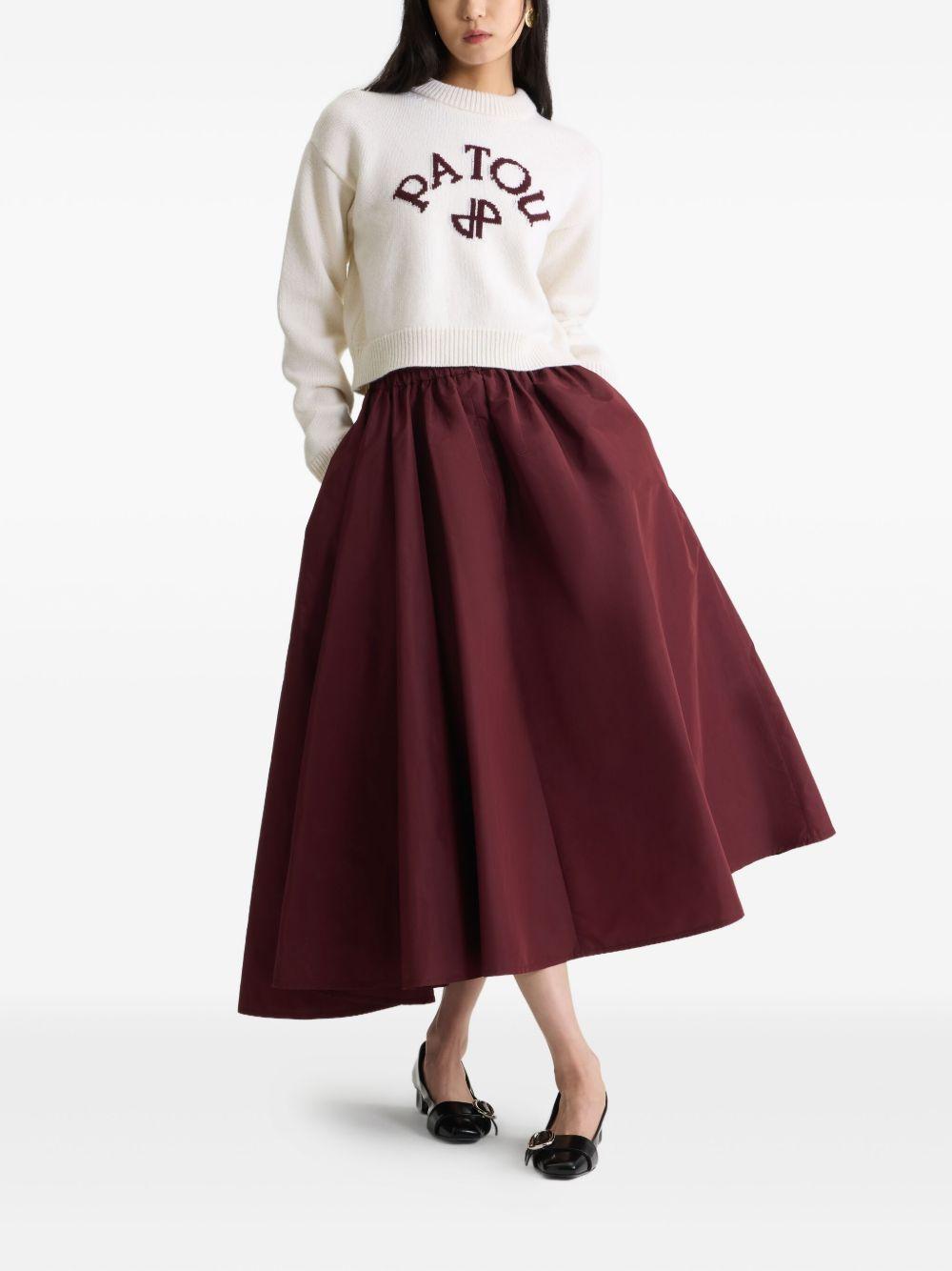 Patou logo and JP monogram intarsia jumper in wool and cashmere KN2788064 001W PATOU