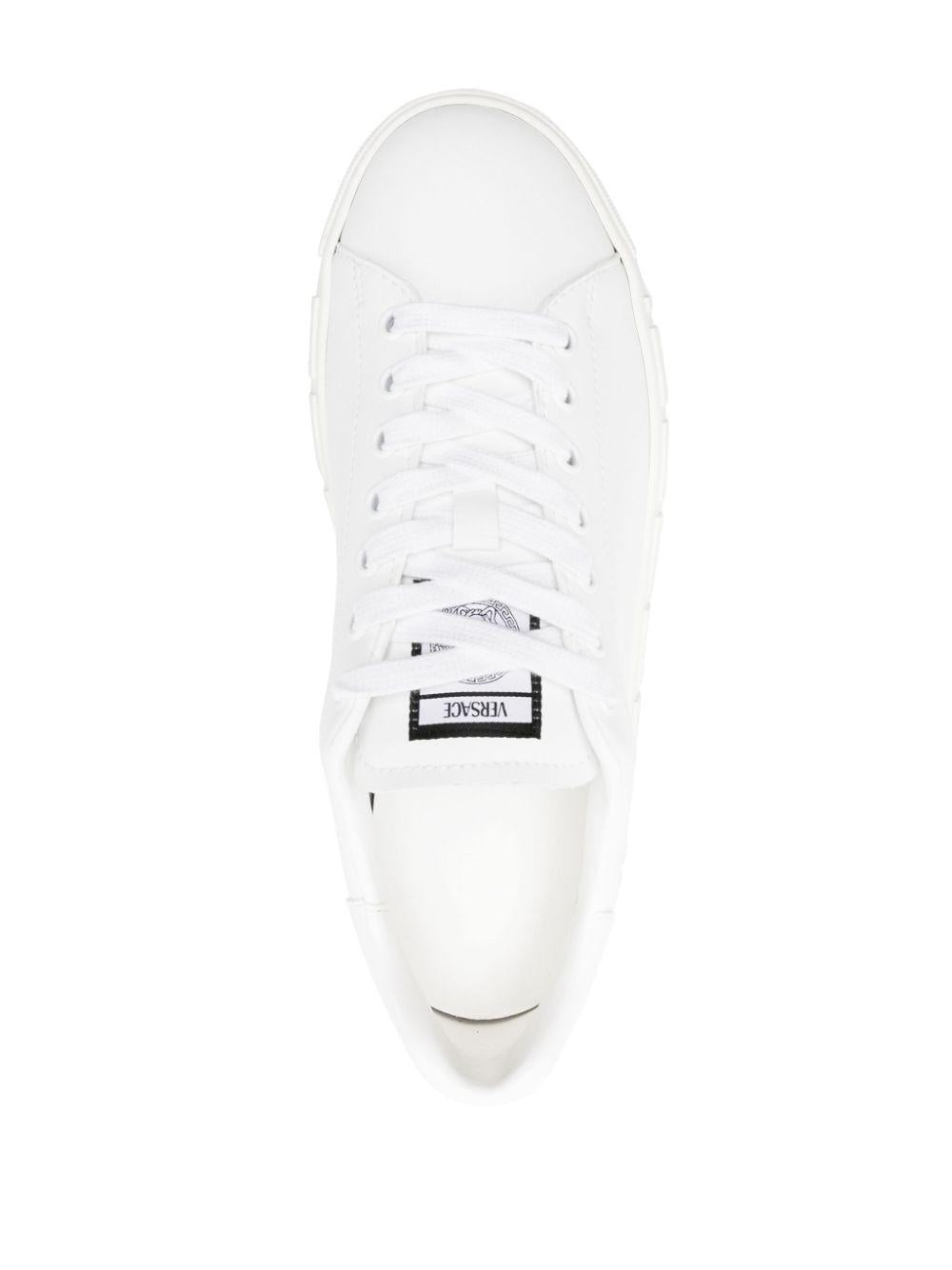 Greca-embossed leather sneakers 1013568 1A096081W010 VERSACE