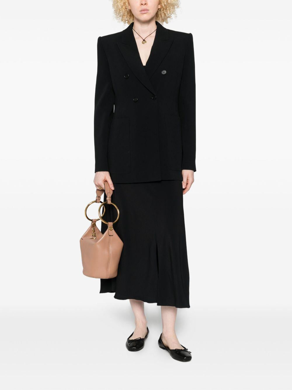 Double-breasted tailored jacket in a crêpe mix CH25AVE30263 001 CHLOÉ