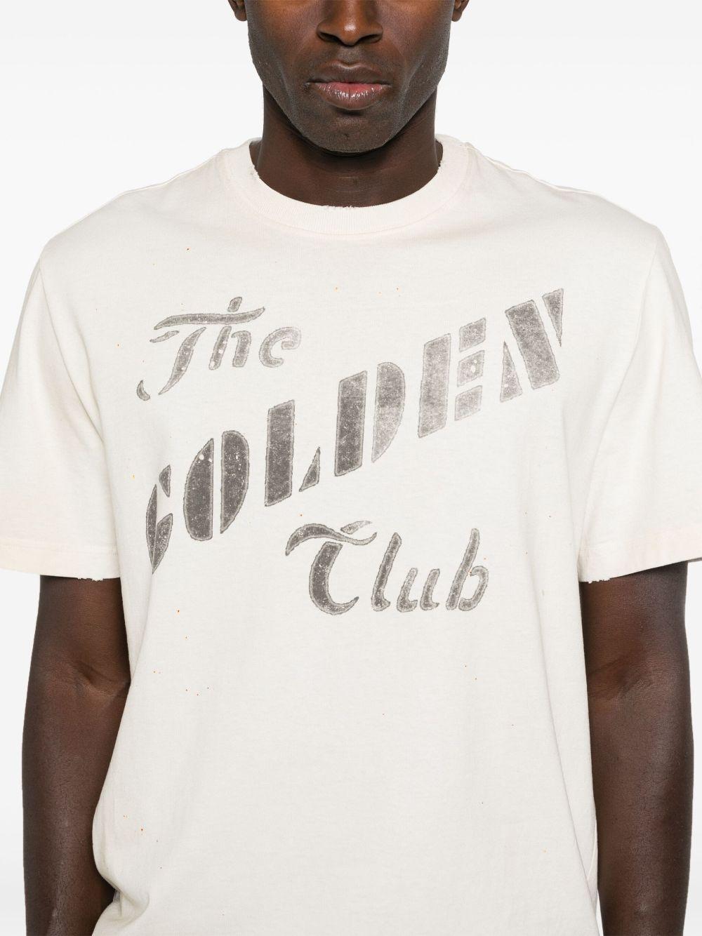 Logo-print cotton T-shirt<BR/><BR/><BR/> GMP01220 P00164211421 GOLDEN GOOSE