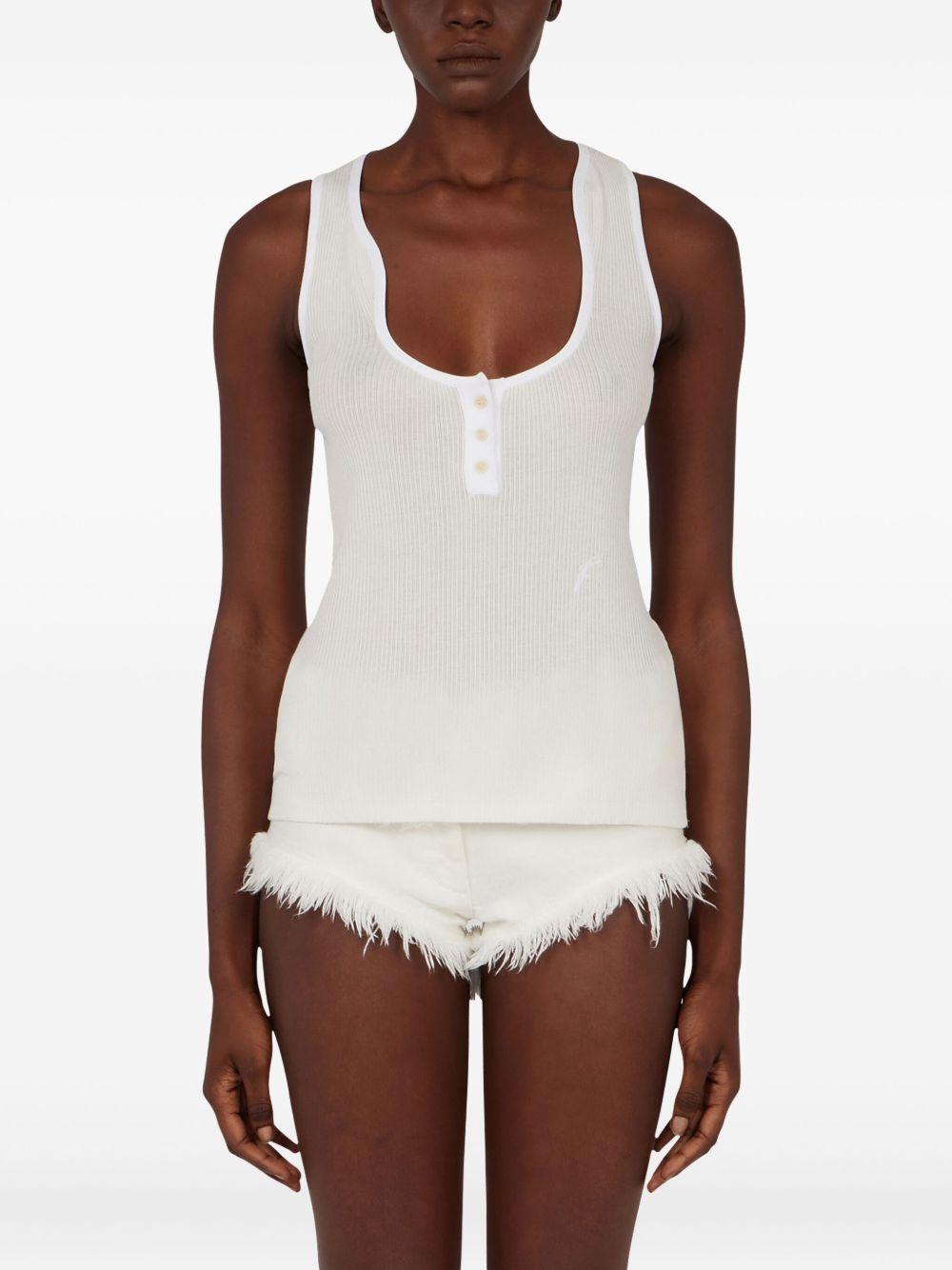 Cotton vest<BR/><BR/><BR/> H 782727WHITE FERRAGAMO