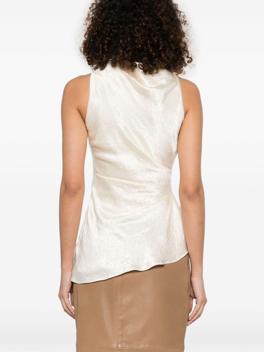 Asymmetric satin top<BR/><BR/><BR/> 810287 QEAFR8010 ALEXANDER MCQUEEN