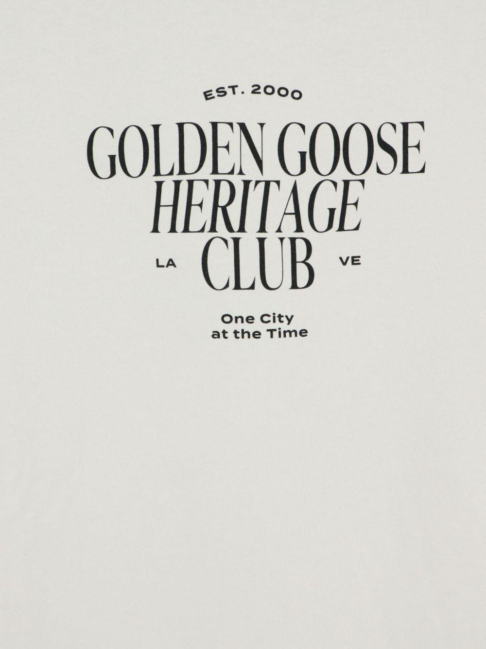 REGULAR T-SHIRT DISTRESSED COTTON JERSEY WITH LOGO GMP01220 P00261911560 GOLDEN GOOSE