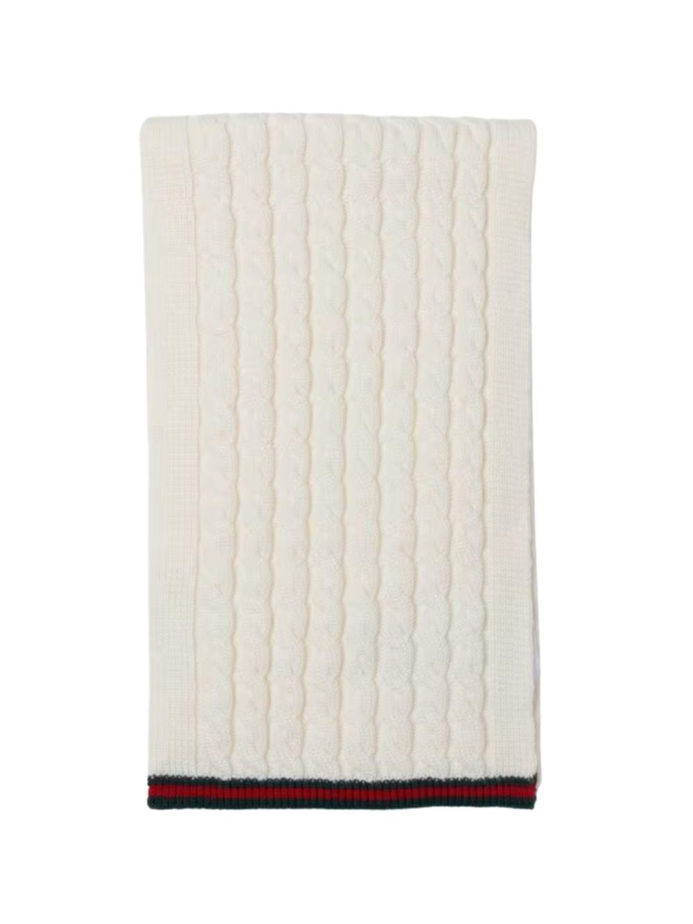 knit wool scarf with Web 828913 4K2069166 GUCCI KIDS