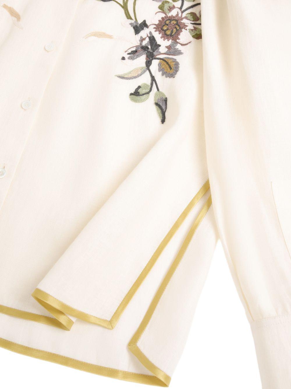 Embroidered Linen Shirt 8B3AB8269M4 AM0 VALENTINO GARAVANI