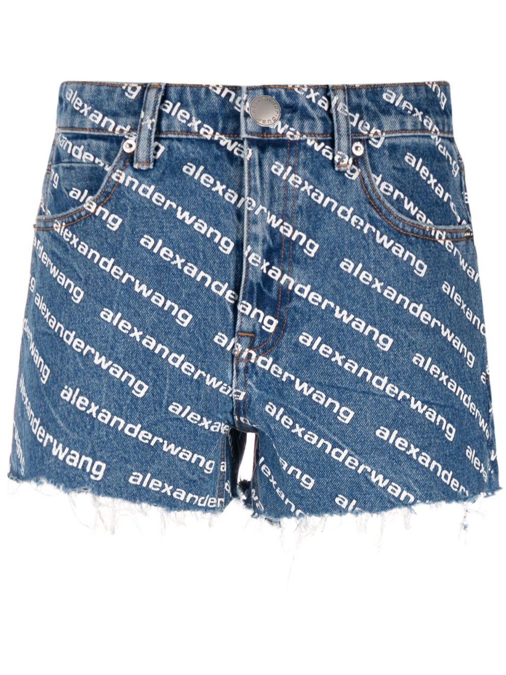Logo-print denim shorts 4DC1214897 460 ALEXANDER WANG