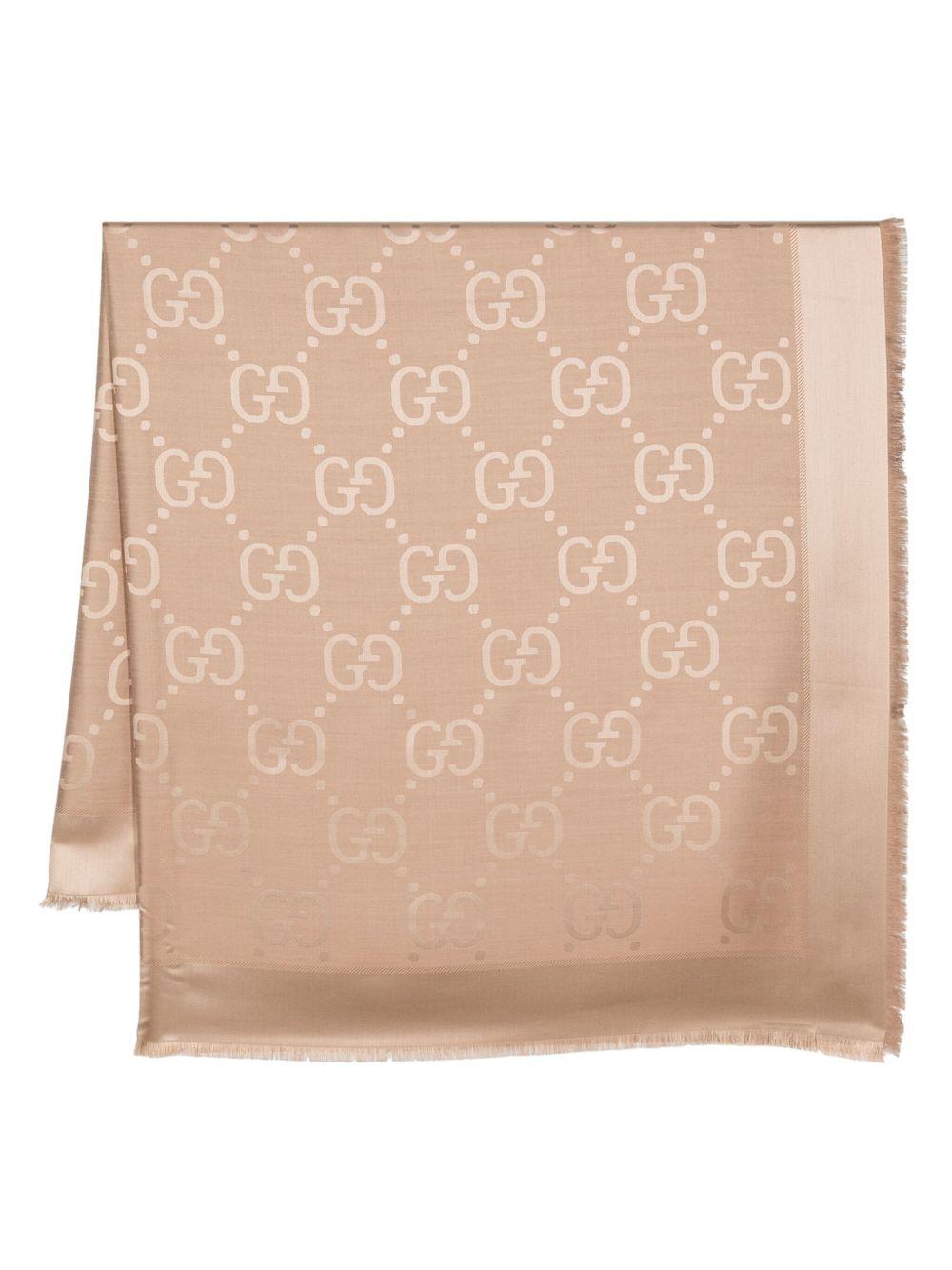 GG jacquard frayed scarf<BR/><BR/> 663671 3GC439800 GUCCI