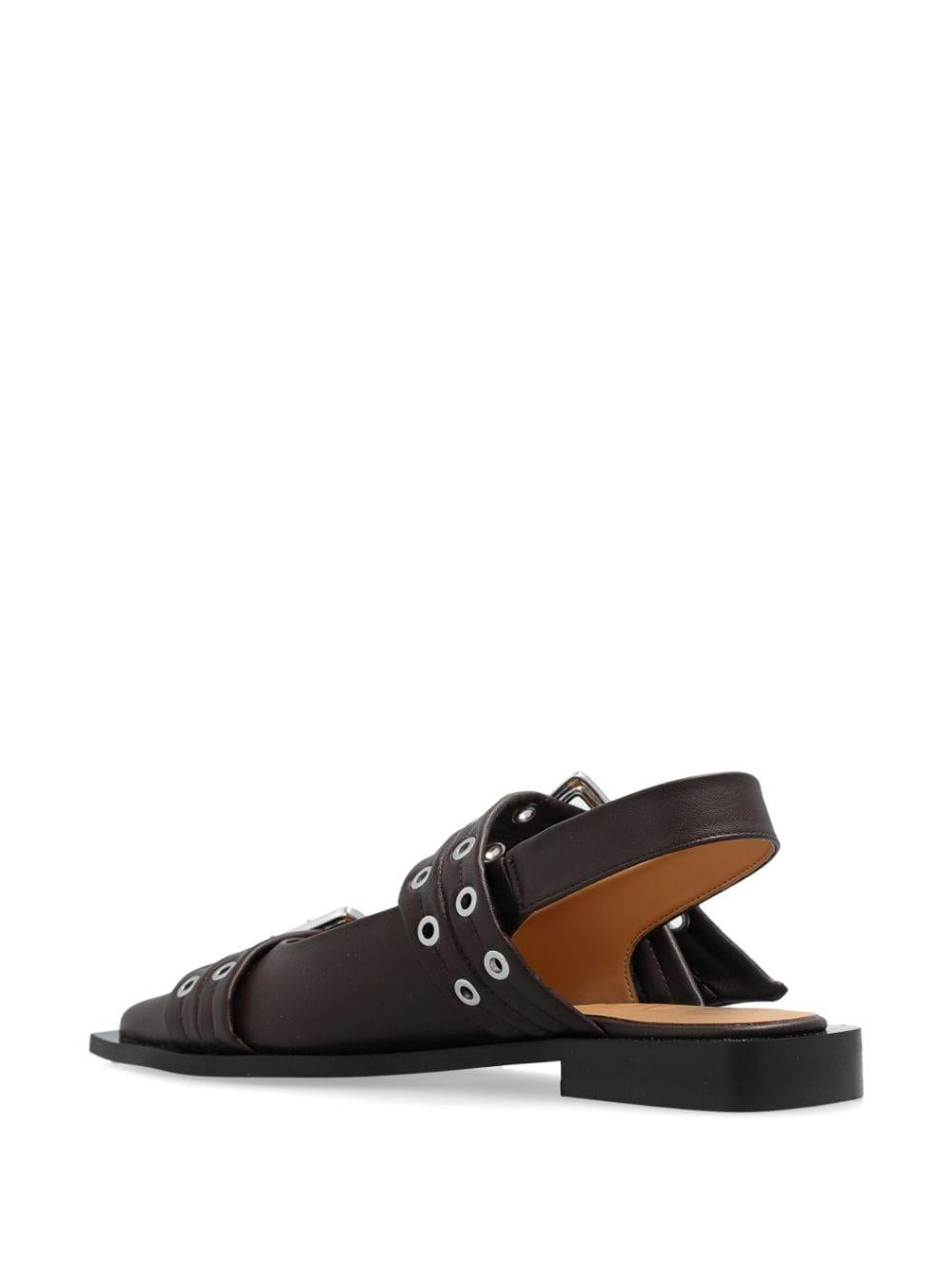 Buckled leather pumps<BR/><BR/> S2669 890 GANNI