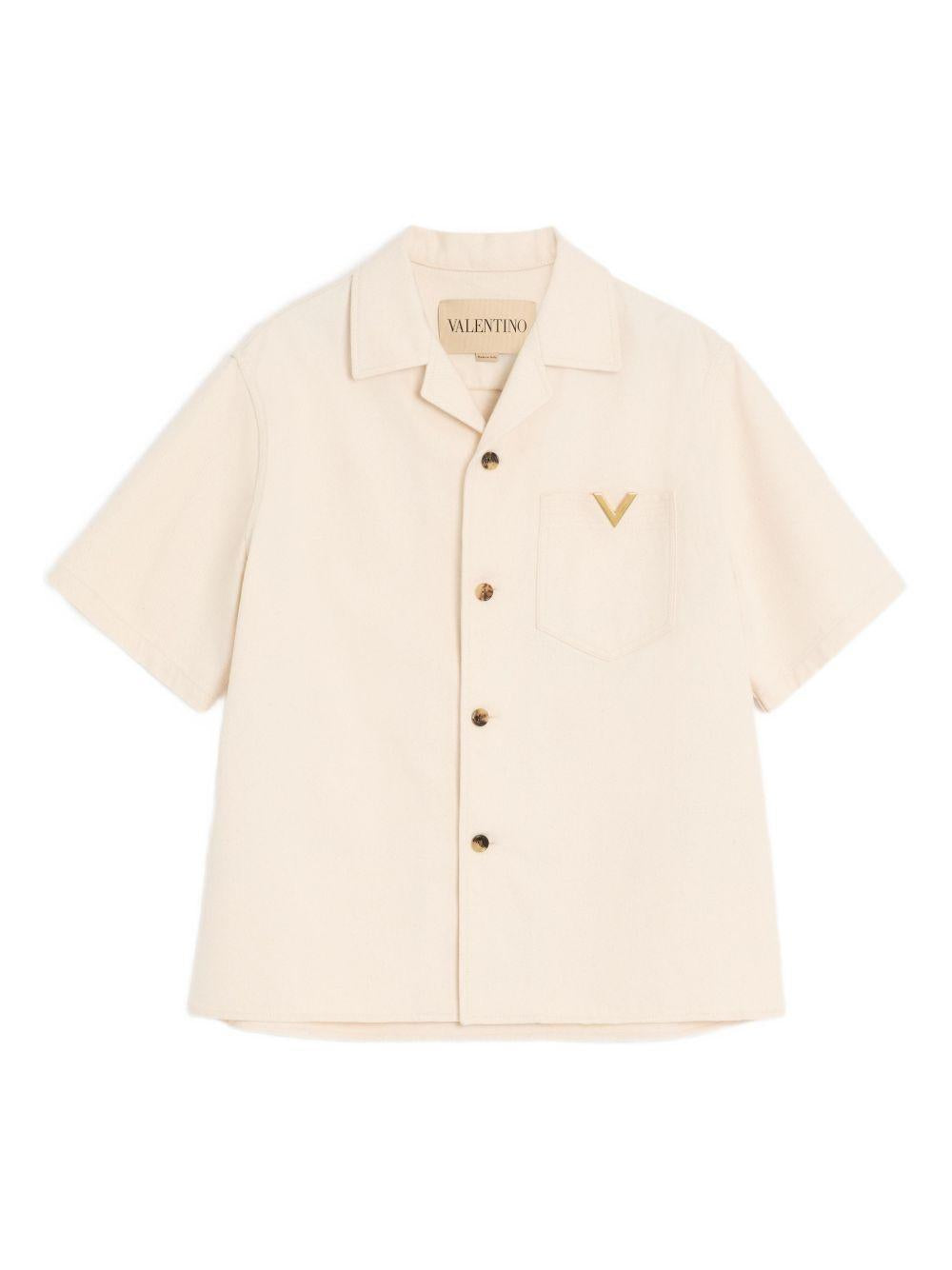 Denim Bowling Shirt with VGold 8V3DBA10B9W A03 VALENTINO GARAVANI
