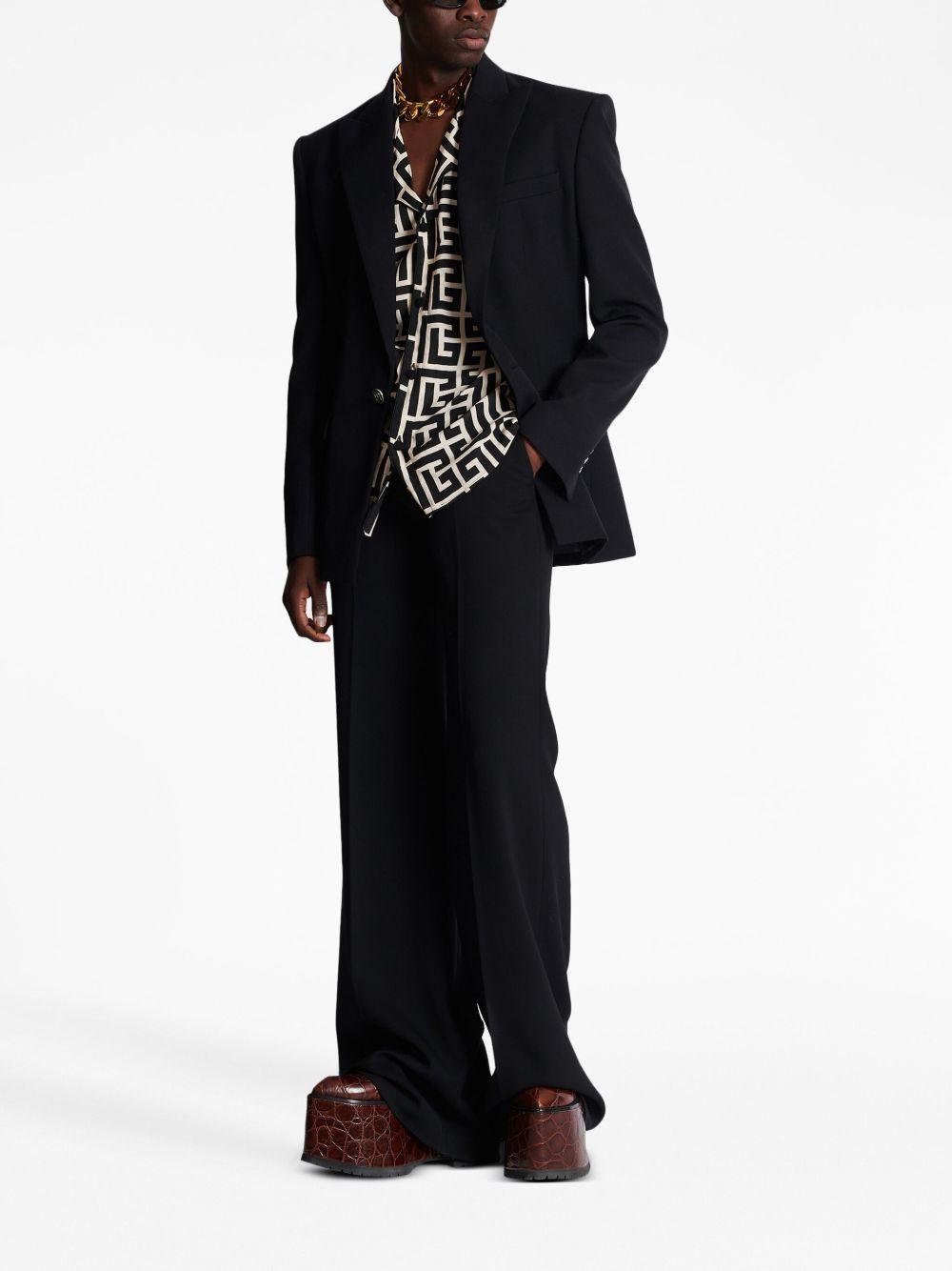 Pajama shirt with monogram print FH1HN011VD01 GFE BALMAIN