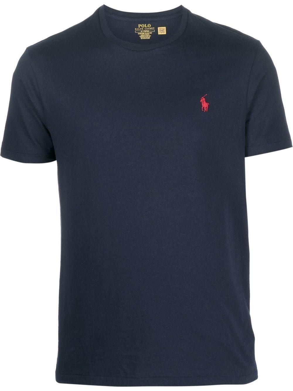 Logo-embroidered cotton T-shirt<BR/><BR/><BR/> 710680785004 INK POLO RALPH LAUREN