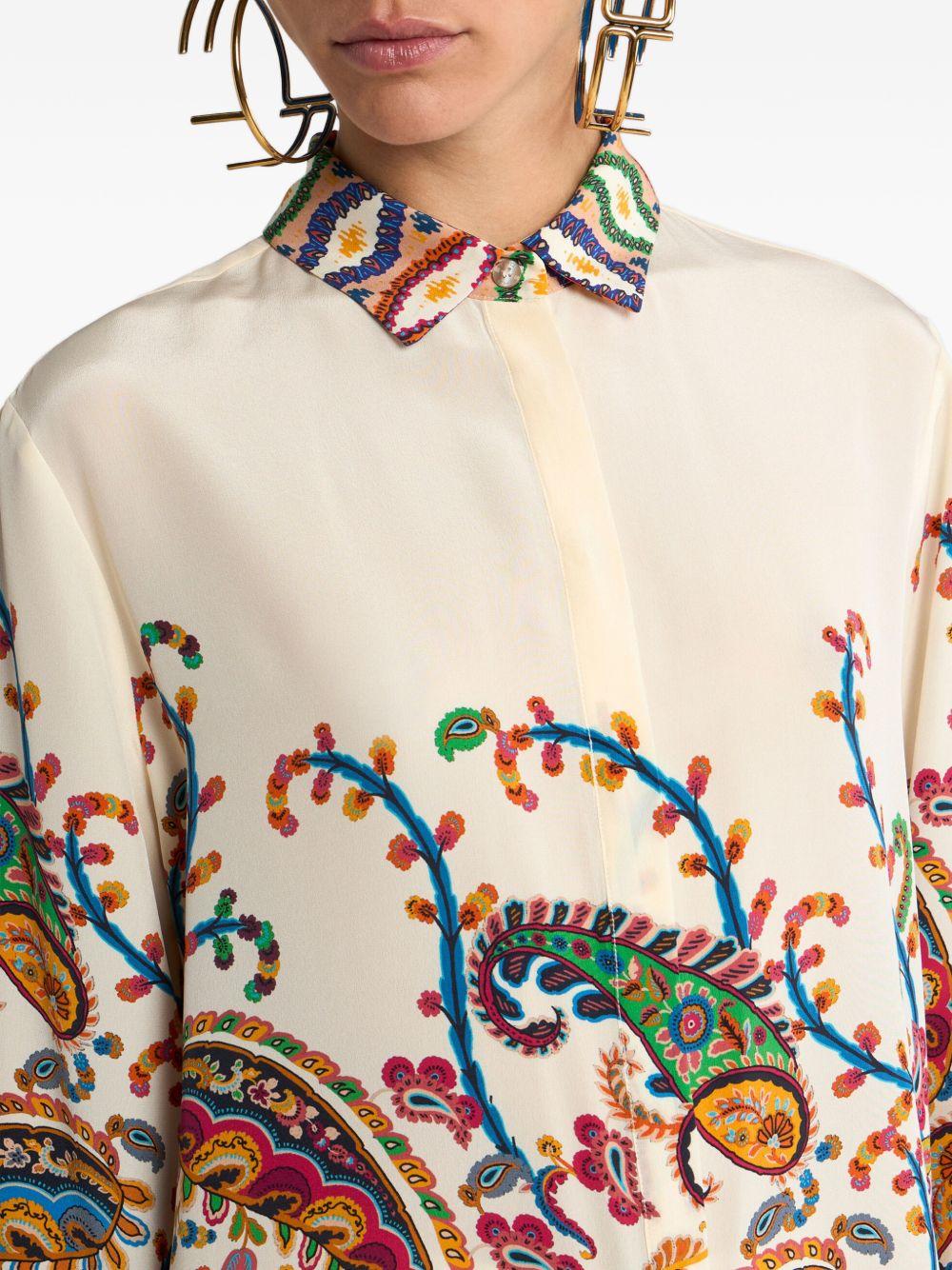 LONG SILK SHIRT WITH PLACED FLORAL PAISLEY PRINT WRIA0103 AKG20X0800 ETRO