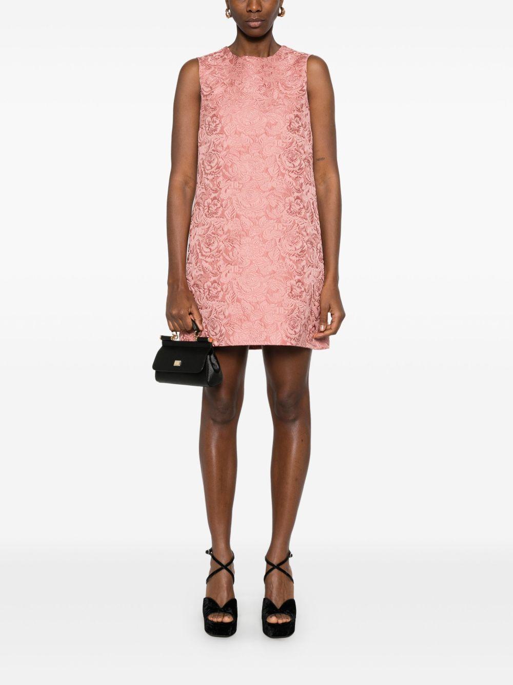 Short floral quilted jacquard A-line dress F6AMRT HJMQKF0473 DOLCE & GABBANA