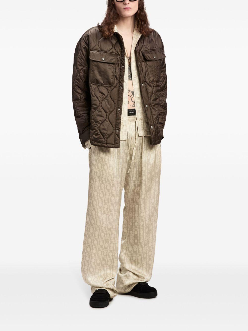 Logo-embroidered quilted jacket<BR/><BR/><BR/> PMED054F24FAB001 5656 PALM ANGELS