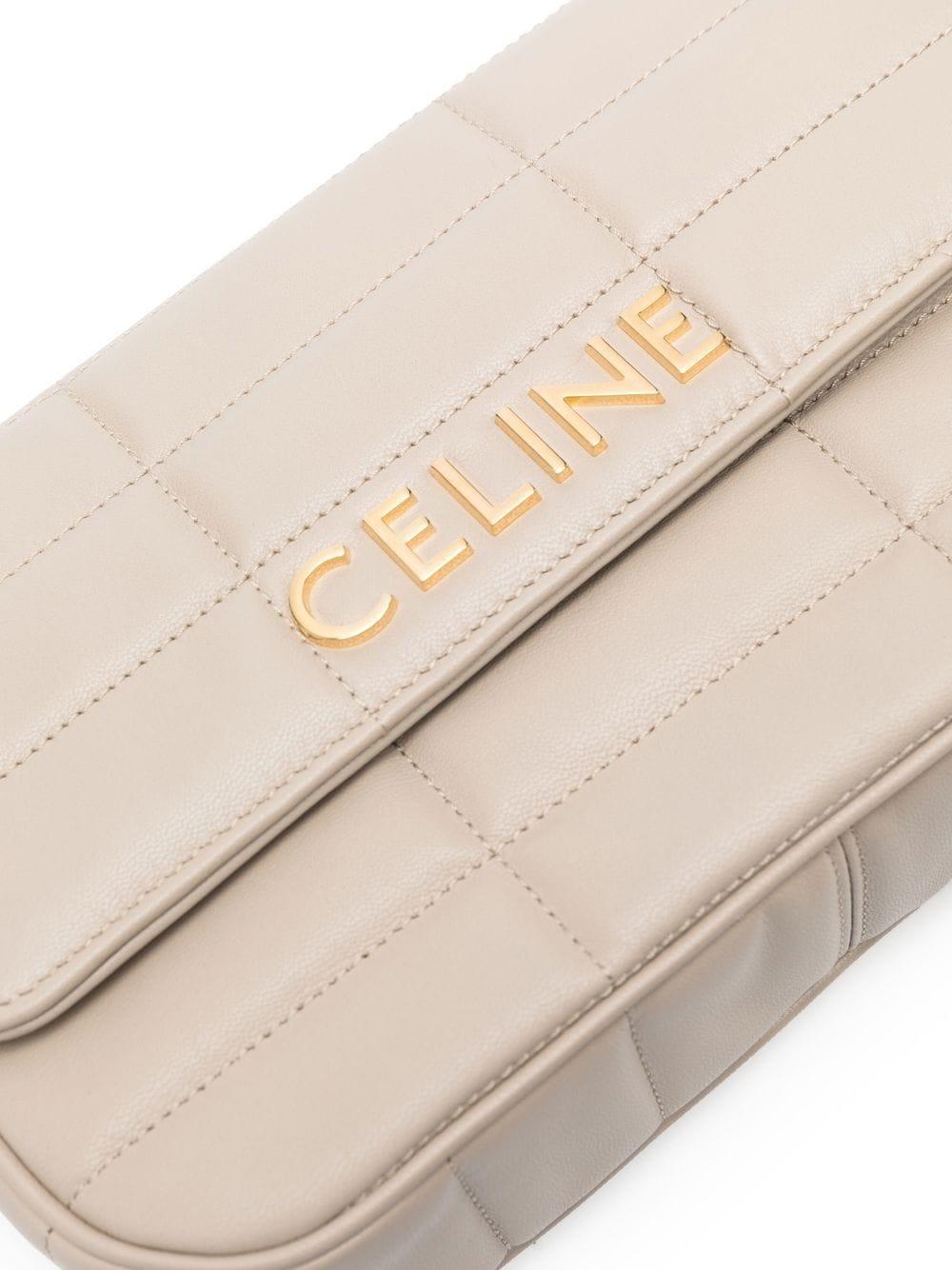 Quilted logo-plaque shoulder bag 111273EPZ 02TR CÉLINE