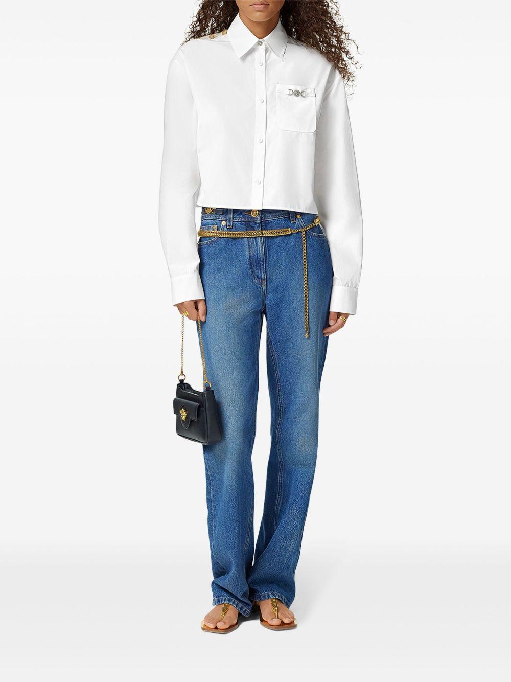 Medusa Chain cropped shirt<BR/><BR/><BR/> 1013765 1A138781W000 VERSACE