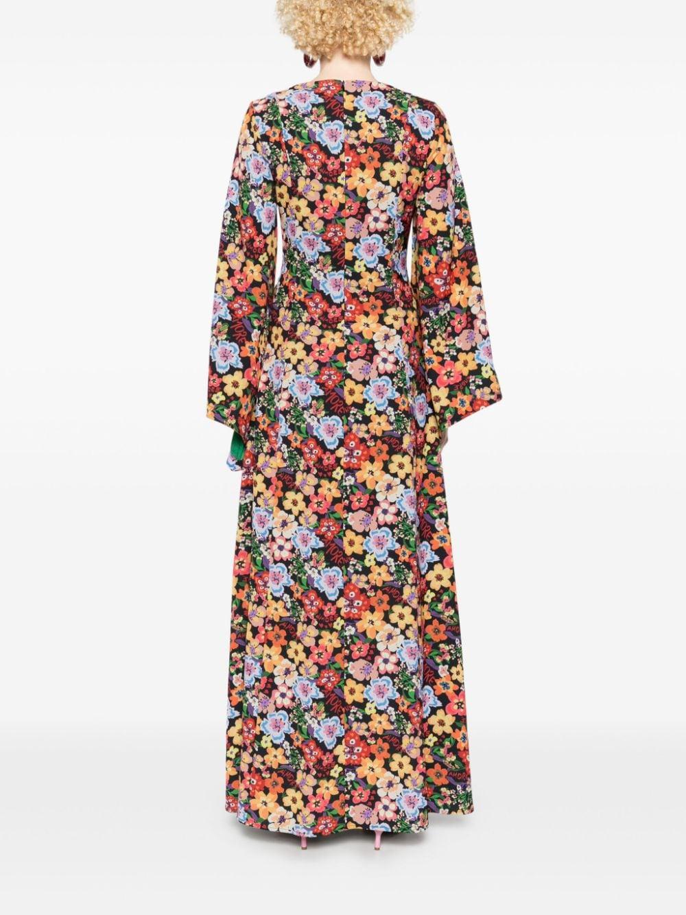 Floral-print maxi dress AE-D60-CD FLOWAMO ALESSANDRO ENRIQUEZ