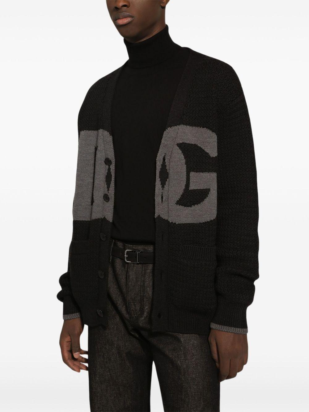 Logo-intarsia cardigan<BR/><BR/><BR/> GXV13T JCVX2N1254 DOLCE & GABBANA