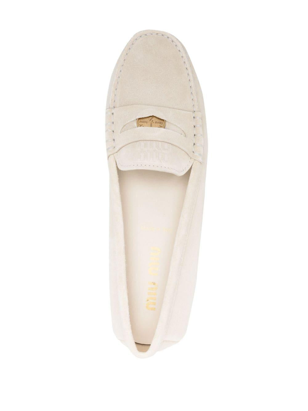 Beige gold detailing loafers 5DD022 054F0354 MIU MIU