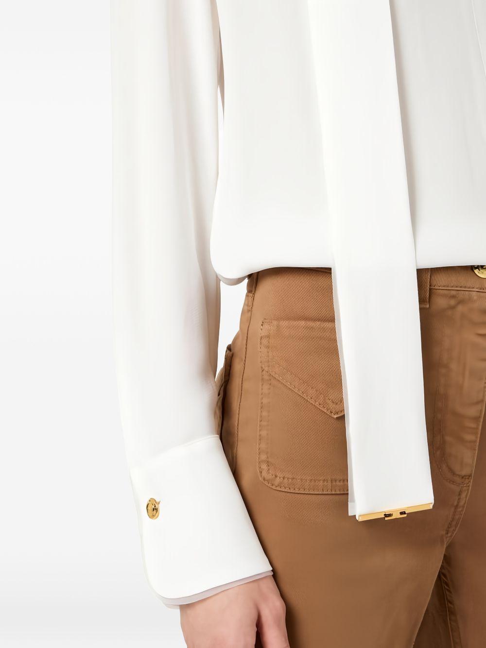 Viscose georgette shirt with sash CA14661E2 360 ELISABETTA FRANCHI