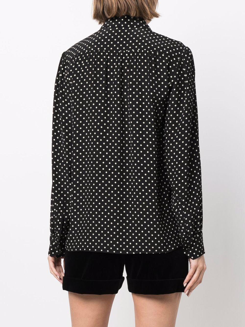 Blusa a pois con fiocco 669026Y2D47 1095 SAINT LAURENT