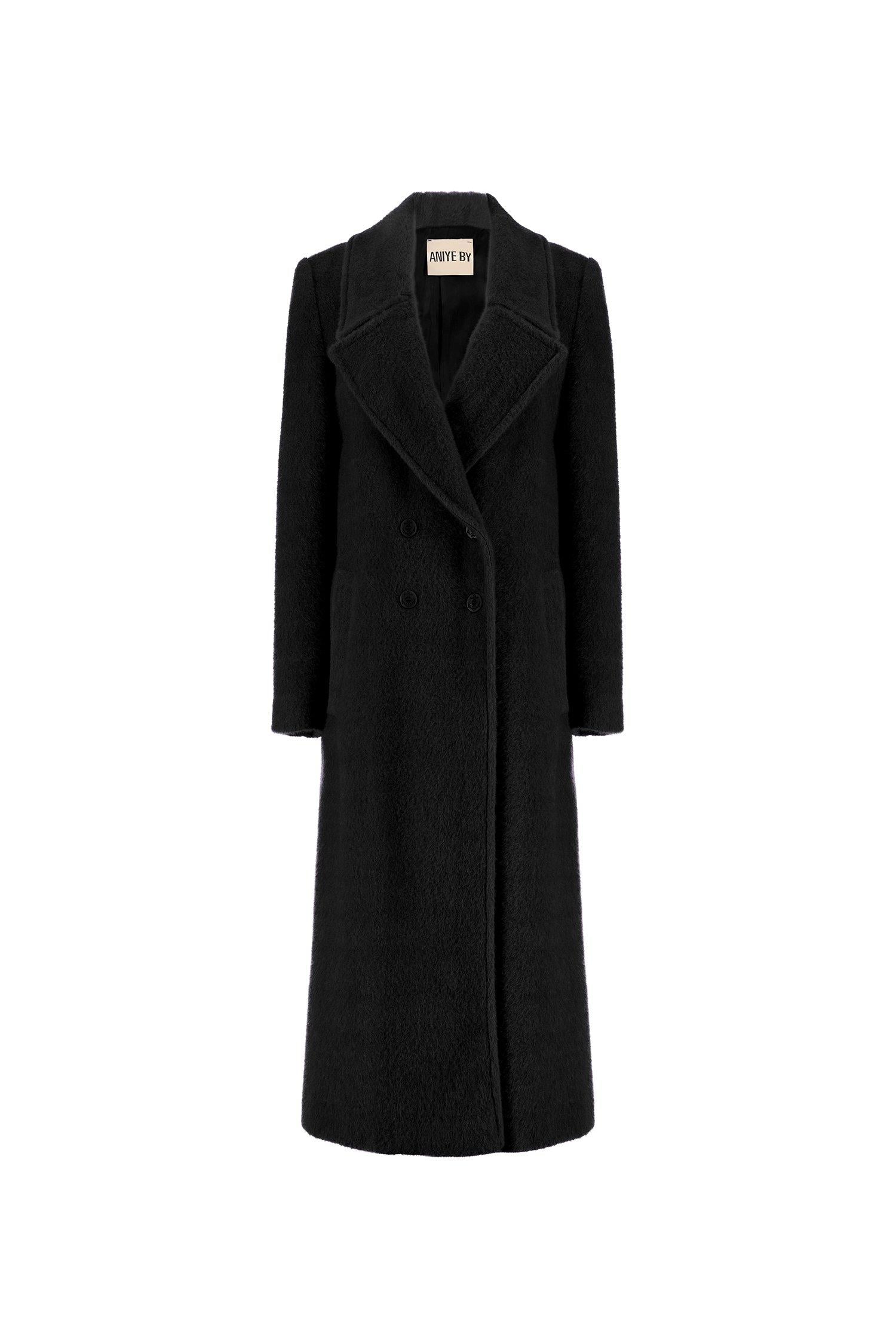 Black long Polen coat 181309 00336 ANIYE BY