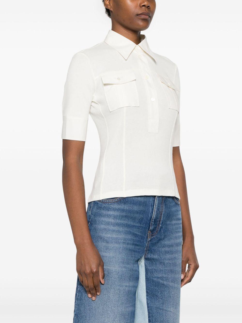Logo-embroidered polo top<BR/><BR/> CH25SJH13182 103 CHLOÉ