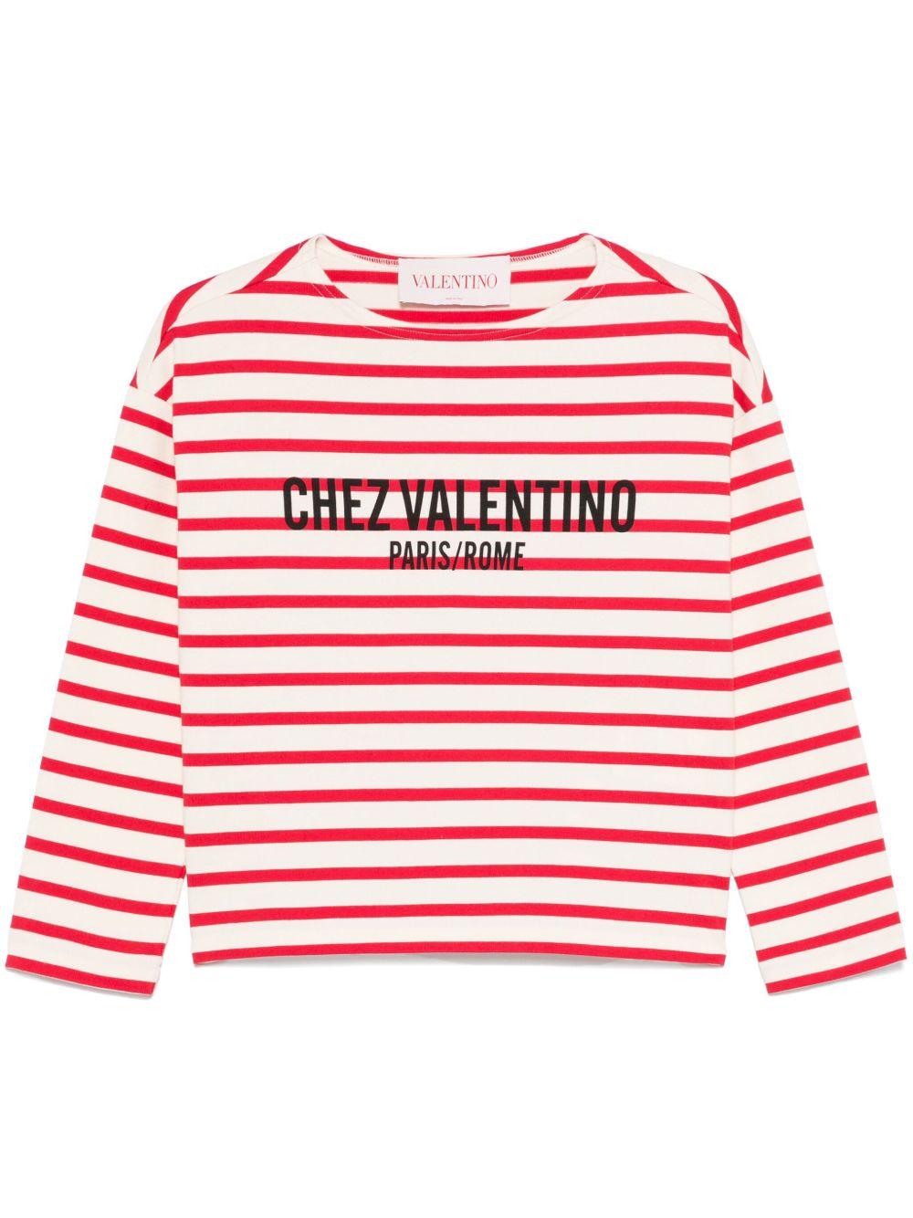 Chez Valentino striped T-shirt<BR/><BR/><BR/> 6B3MG24B961 AS0 VALENTINO GARAVANI