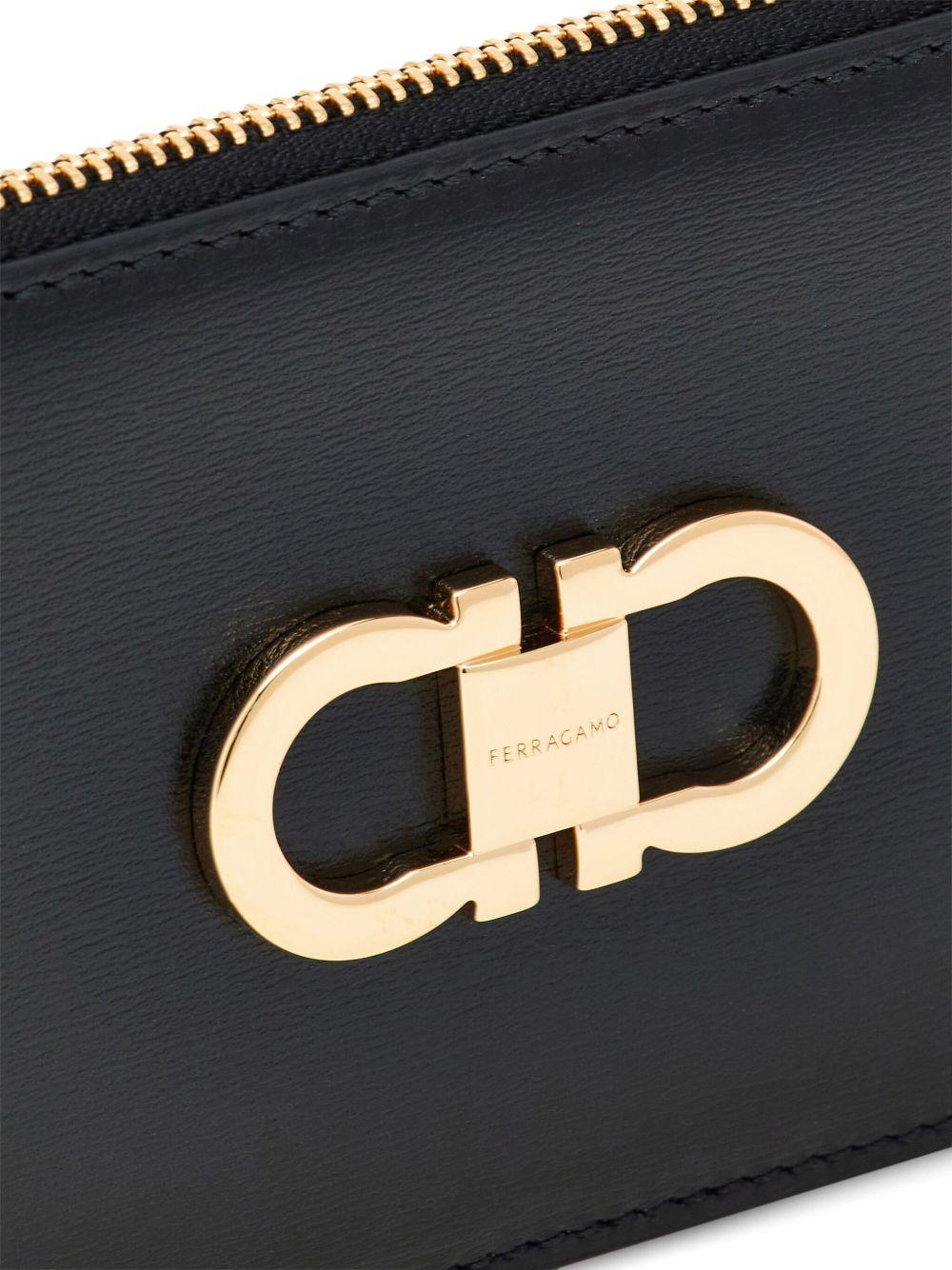 Gancini leather cardholder<BR/><BR/><BR/> PORTA CARTE 770767NERO FERRAGAMO