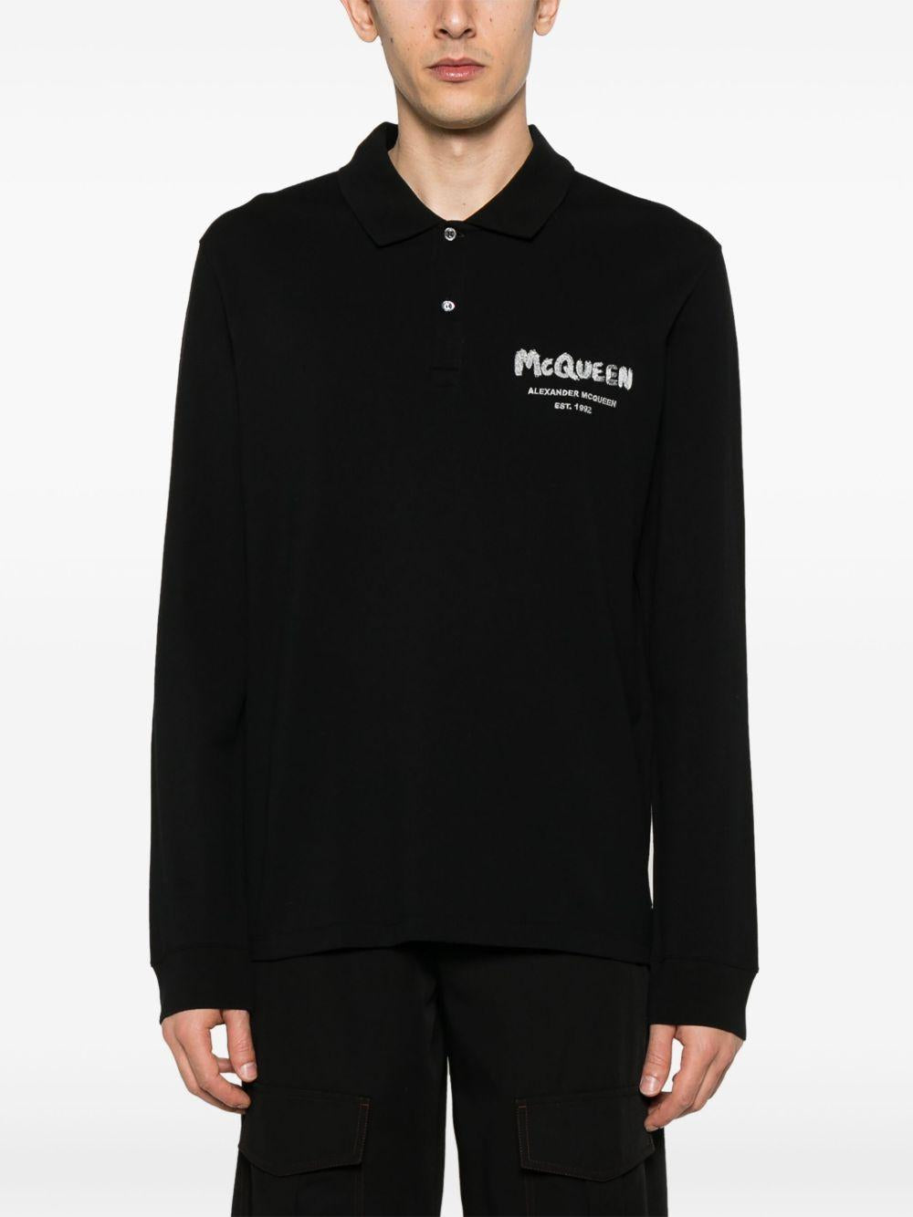 Logo-embroidered polo shirt<BR/><BR/><BR/> 750677 QXAAK0570 ALEXANDER MCQUEEN
