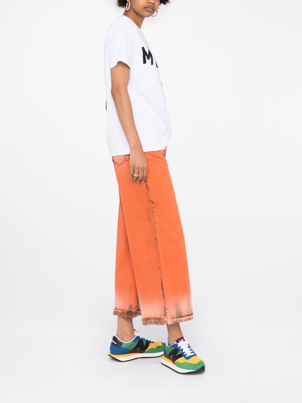 Bright-white/black cotton logo-print short-sleeved T-shirt 2000MDM510 20000201 MSGM