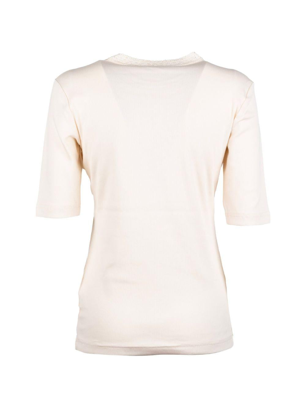 crew-neck crocheted trim T-shirt JED266F146L928 0145 FABIANA FILIPPI