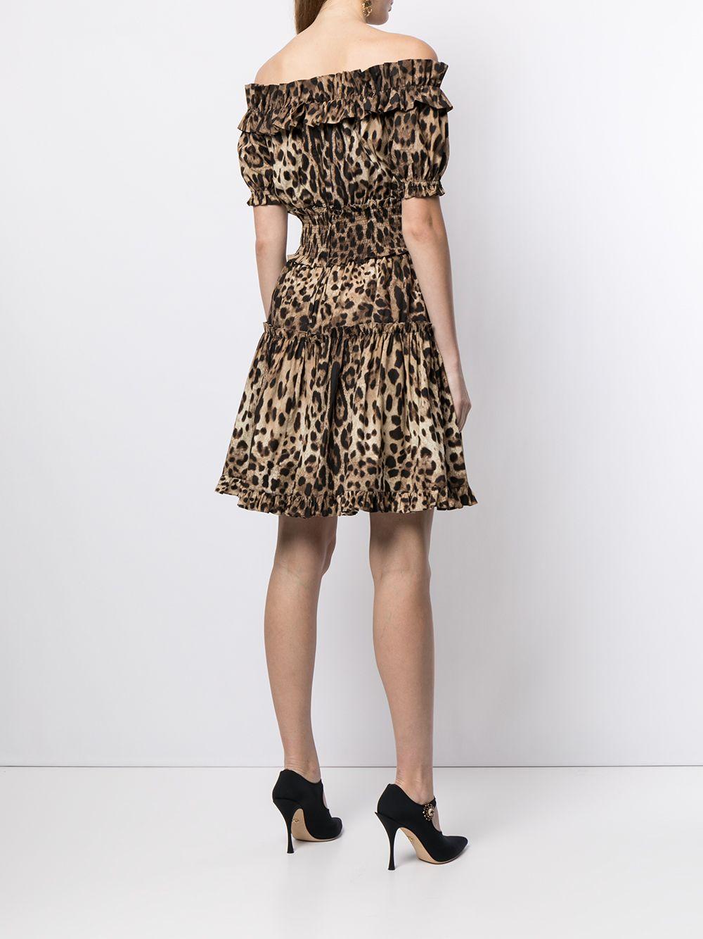 Short leopard-print poplin dress F6A0UT HS5E3HY13M DOLCE & GABBANA