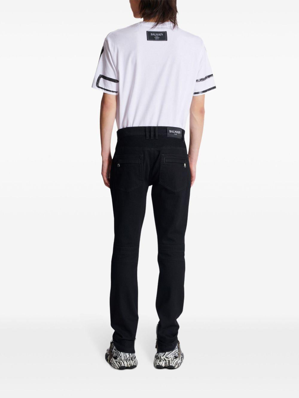 Slim-fit biker jeans<BR/><BR/><BR/> EH1MG115DF63 0PA BALMAIN