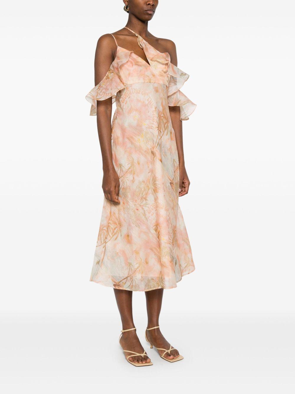 Illuminate midi dress<BR/><BR/><BR/> 3967DS251 GUAVA PARADISE ZIMMERMANN