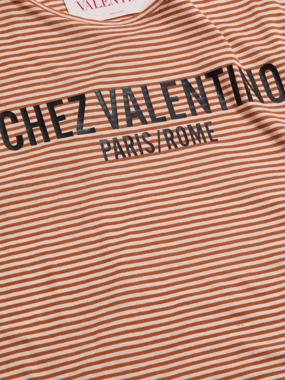 Chez Valentino-print striped T-shirt<BR/><BR/><BR/> 6V3MG16SAPY RGV VALENTINO GARAVANI